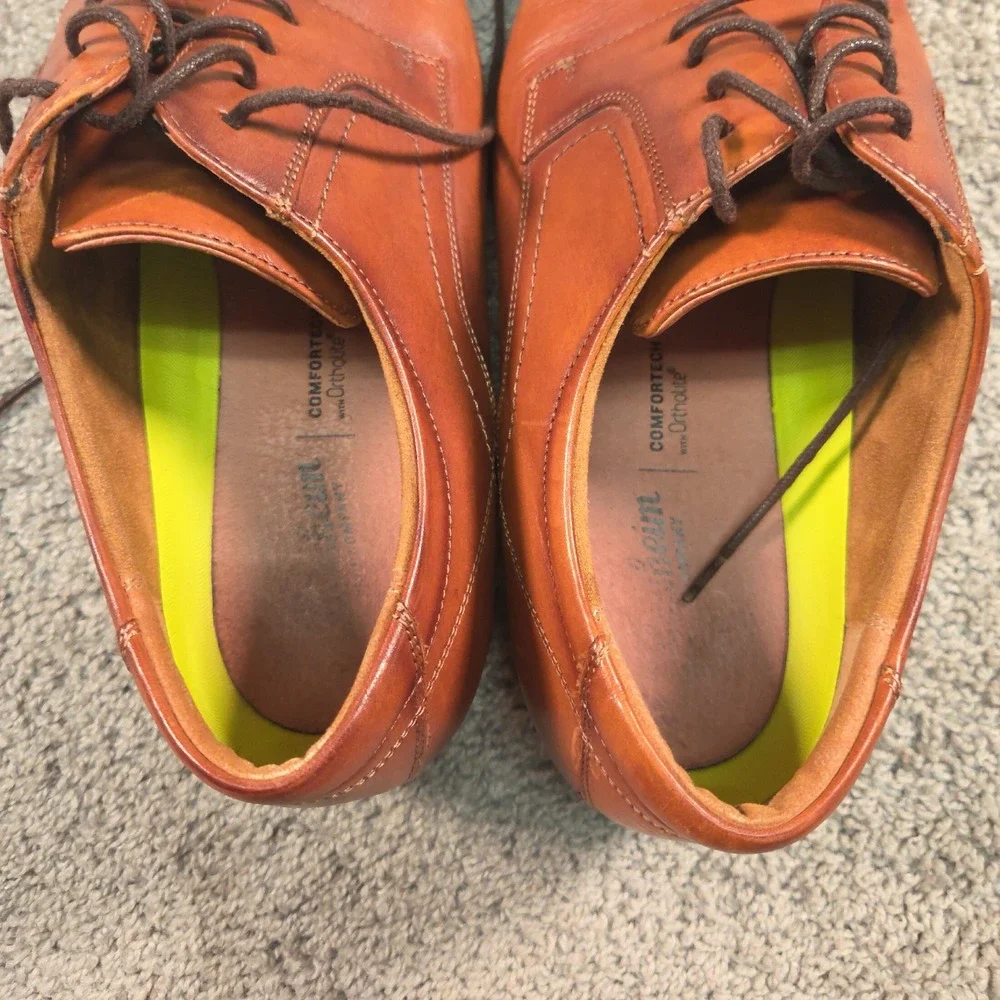 Florsheim Midtown Plain Toe Oxford Derby Mens 13D Cognac Leather 12135-221